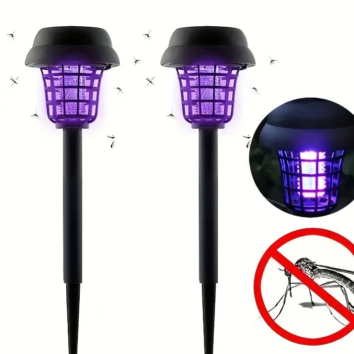 2pcs, Solar Mosquito Killer Lamp,Garden Fly Trap Lamp