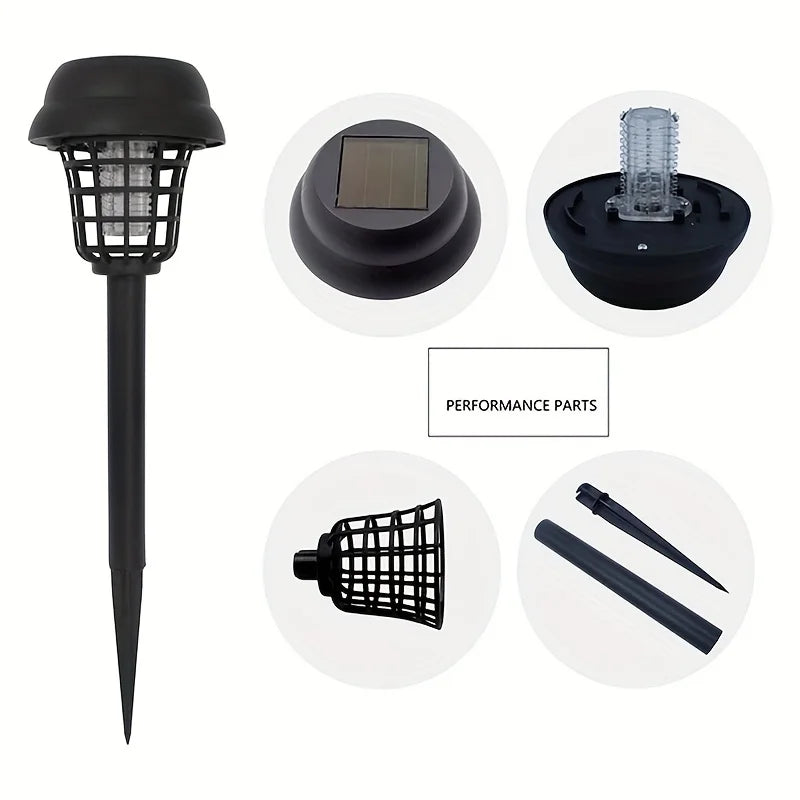 2pcs, Solar Mosquito Killer Lamp,Garden Fly Trap Lamp