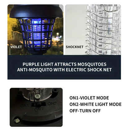 2pcs, Solar Mosquito Killer Lamp,Garden Fly Trap Lamp